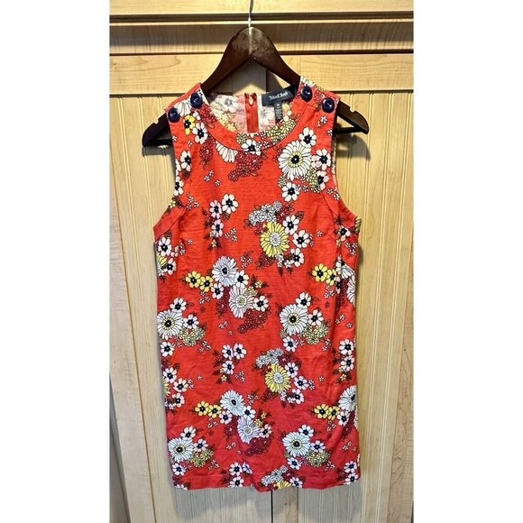 NWT MODCLOTH RED SLEEVELESS DRESS Size M RED WITH FLOWERS EUC - Picture 2 of 7